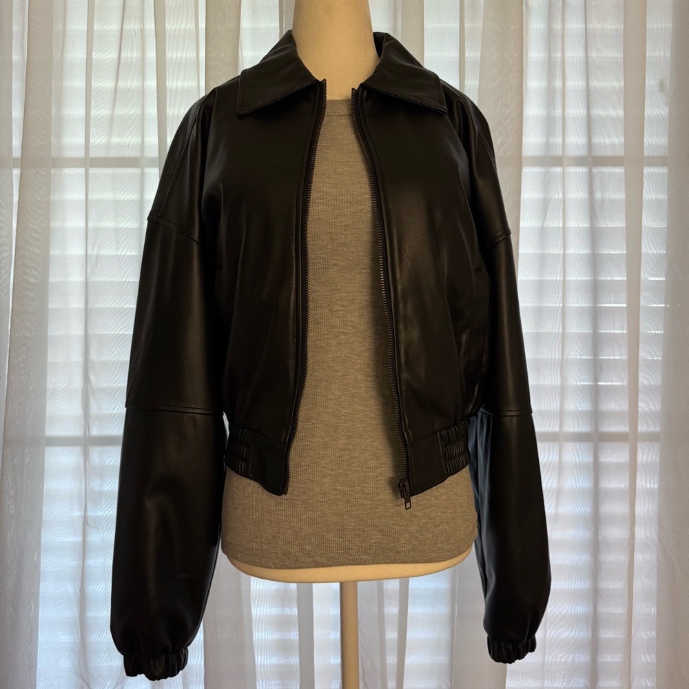 Garage Leather Zip up Jacket